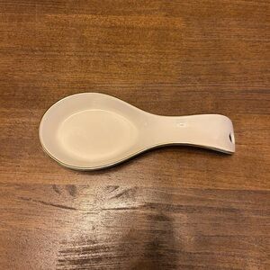 Lenox Eternal Bakeware Porcelain Spoon Rest White Gold Trim